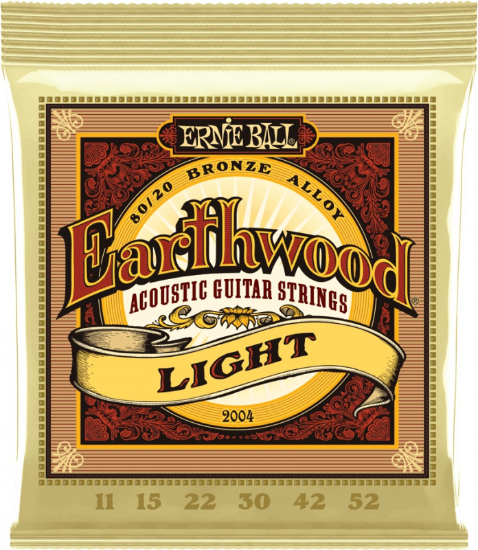 Ernie Ball - Cordes acoustiques - Earthwood 80/20 Bronze Light (11-52)