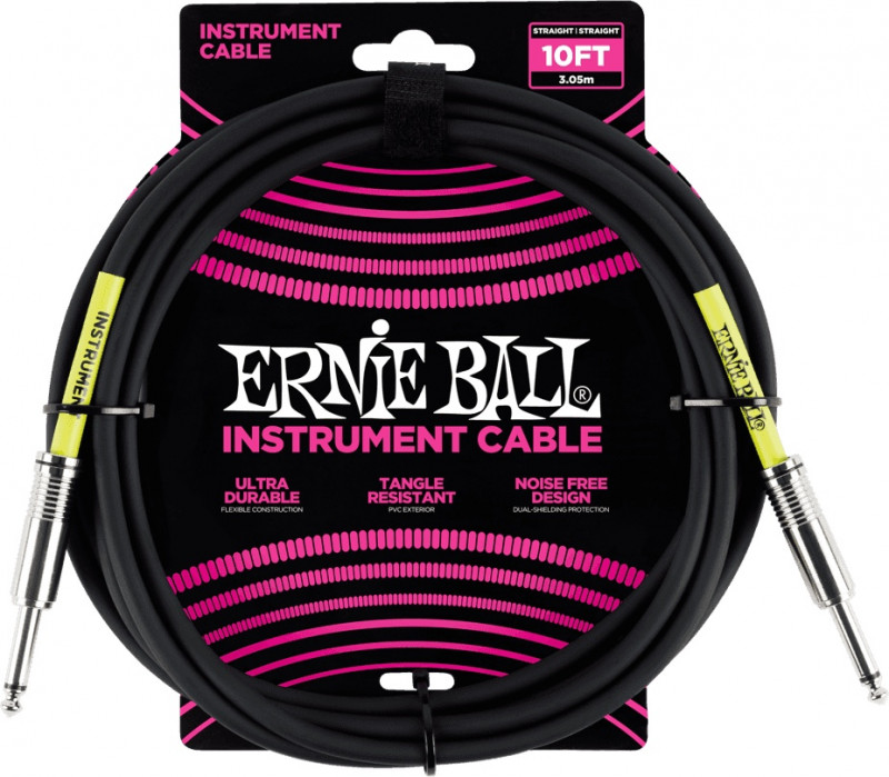 Ernie Ball - Câbles instrument - Classic jack/jack 3m Noir