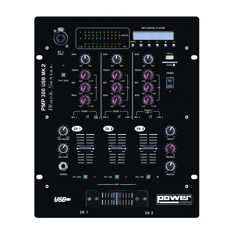 MX8 USB V2 Table de mixage analogique Power acoustics
