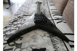 Jackson Guitar  USA KV2 King V Electric Guitar - Black Ghost Flames.