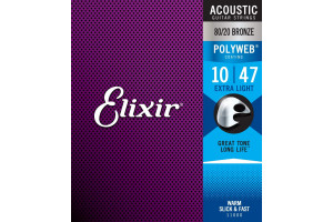 Cordes Elixir 80/20 pour guitare acoustique avec revêtement polyweb