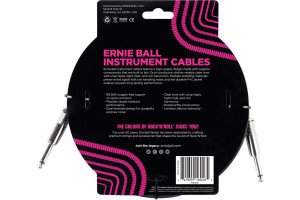 Ernie Ball - Câbles instrument - Classic jack/jack 6m Noir